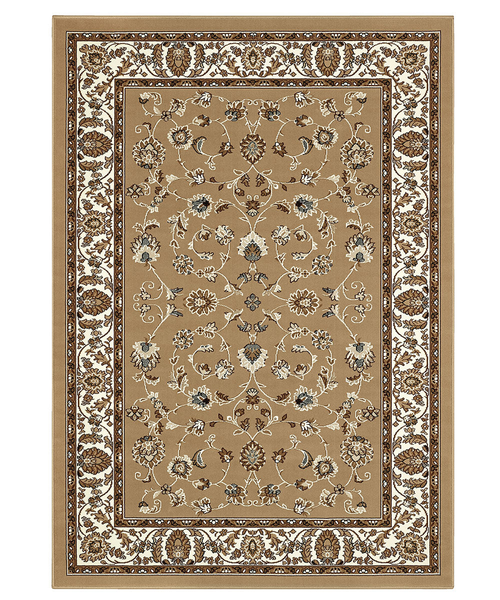 Tappeto P2079 beige cm.280x365 motivo classico orientale persiano, economico resistente facile da pulire