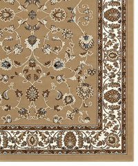 Tappeto P2079 beige cm.280x365 motivo classico orientale persiano, economico resistente facile da pulire