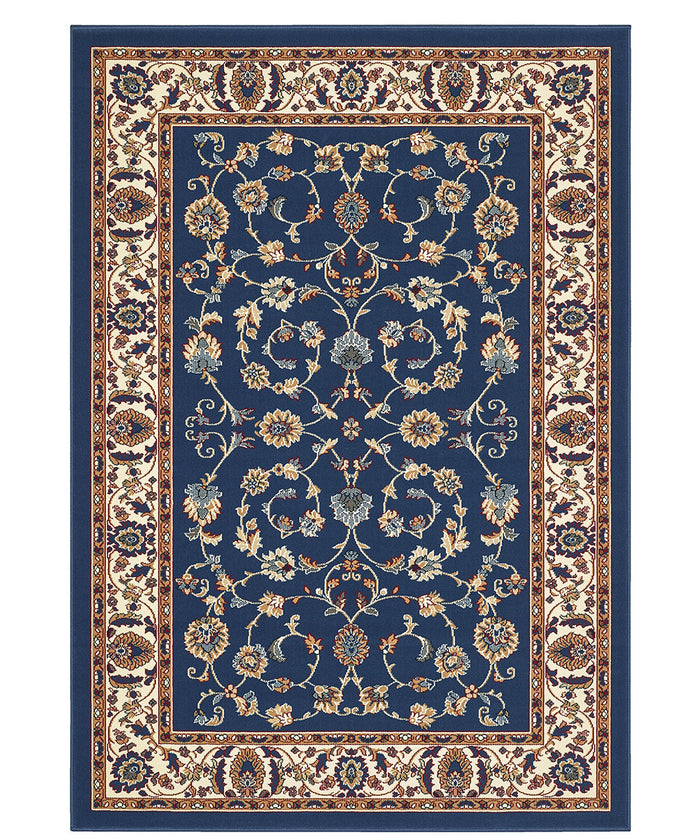 Tappeto P2079 azzurro cm.280x470 motivo classico orientale persiano, economico resistente facile da pulire