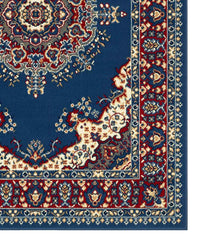 Tappeto P4480 azzurro cm.280x470 disegno persiano medaglione tradizionale, economico resistente facile da pulire