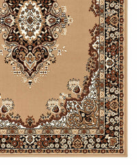 Tappeto P6210 beige cm.280x570 stile orientale persiano, economico resistente facile da pulire