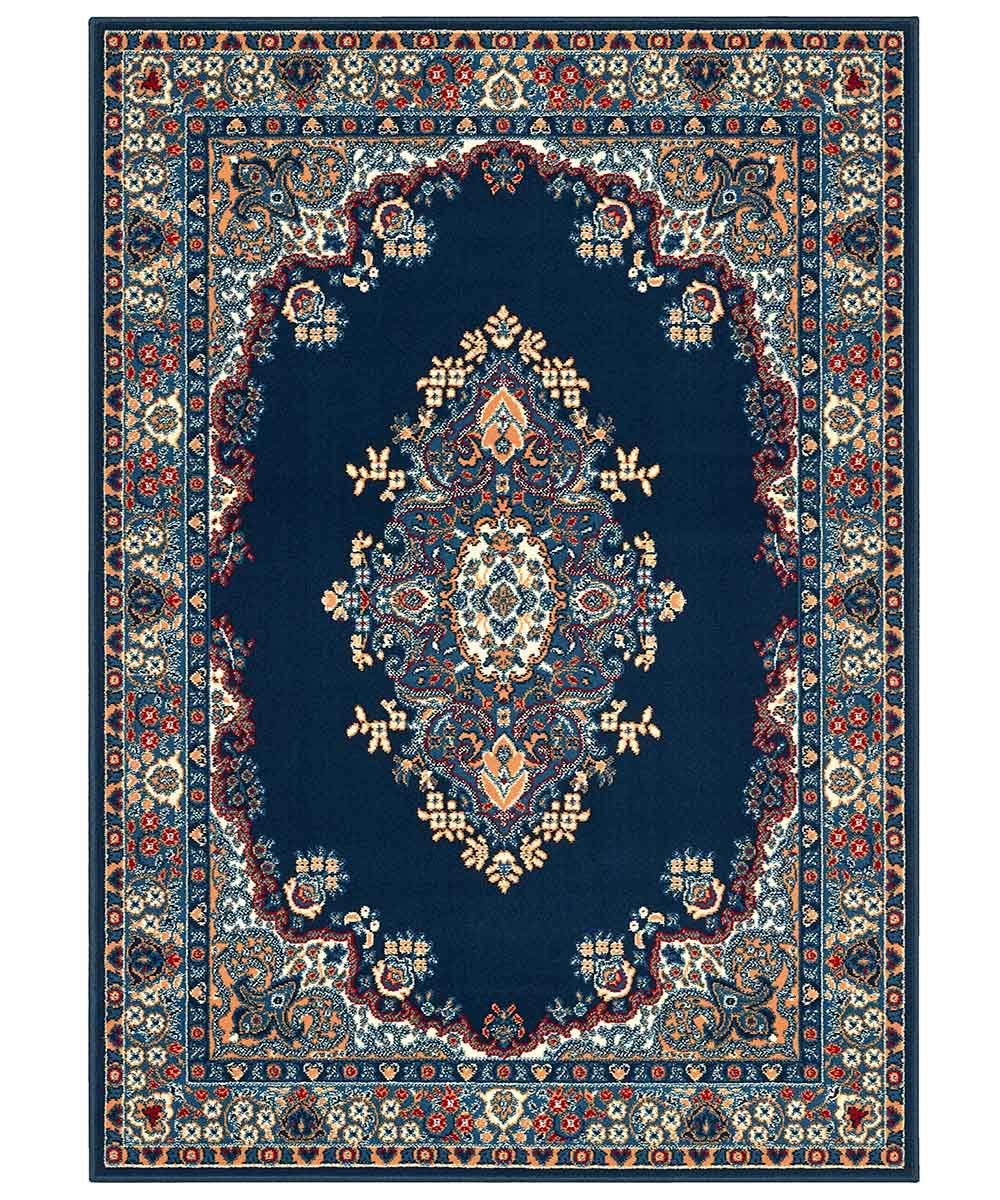 Tappeto P6210 blu cm.280x470 stile orientale persiano, economico resistente facile da pulire