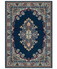 Tappeto P6210 blu cm.280x470 stile orientale persiano, economico resistente facile da pulire