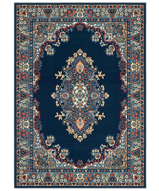 Tappeto P6210 blu cm.280x470 stile orientale persiano, economico resistente facile da pulire