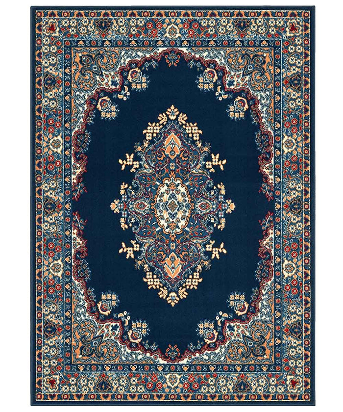 Tappeto P6210 blu cm.280x570 stile orientale persiano, economico resistente facile da pulire