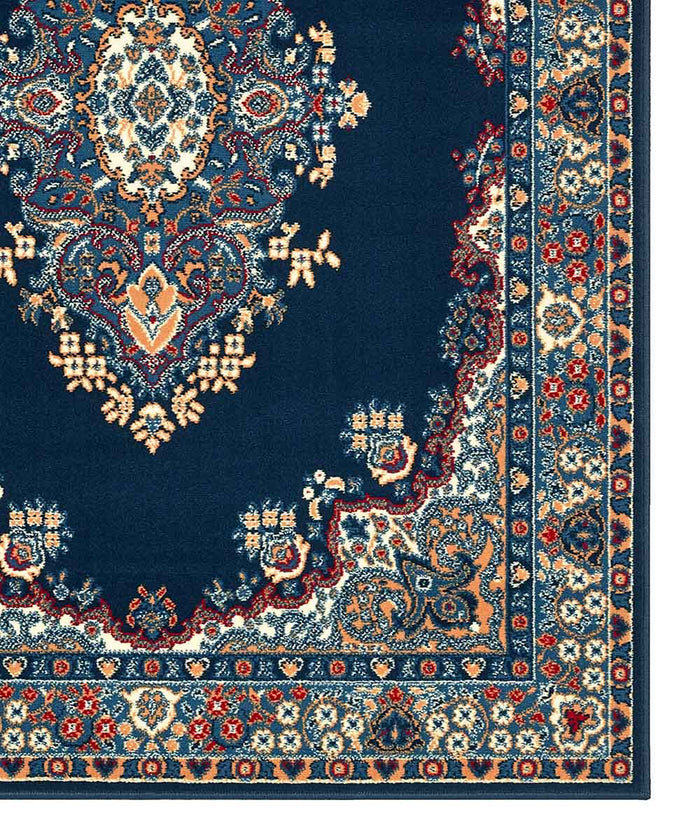 Tappeto P6210 blu cm.280x570 stile orientale persiano, economico resistente facile da pulire