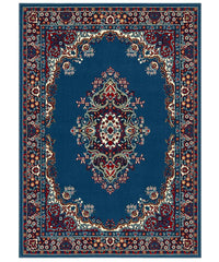 Tappeto P6210 azzurro cm.280x470 stile orientale persiano, economico resistente facile da pulire