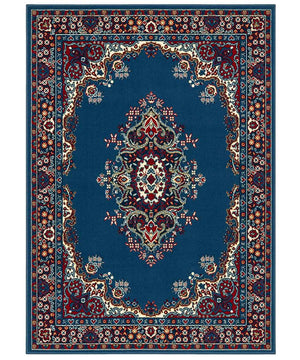 Tappeto P6210 azzurro cm.280x470 stile orientale persiano, economico resistente facile da pulire