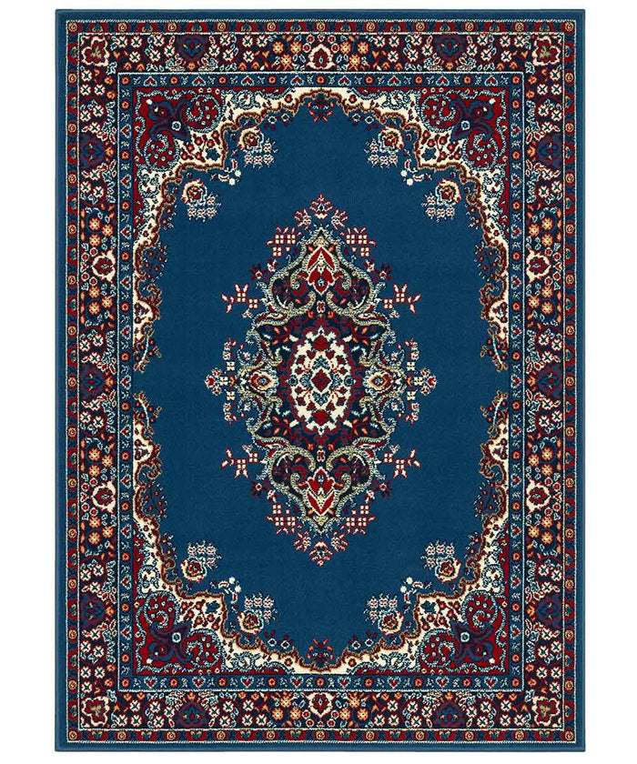 Tappeto P6210 azzurro cm.280x470 stile orientale persiano, economico resistente facile da pulire