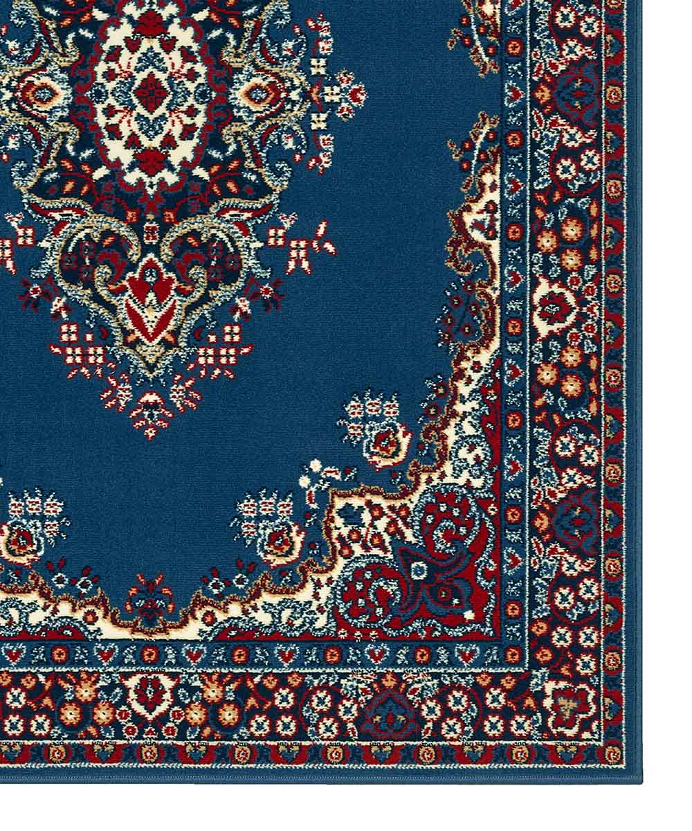 Tappeto P6210 azzurro cm.280x570 stile orientale persiano, economico resistente facile da pulire