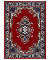 Tappeto P6210 rosso cm.280x470 stile orientale persiano, economico resistente facile da pulire