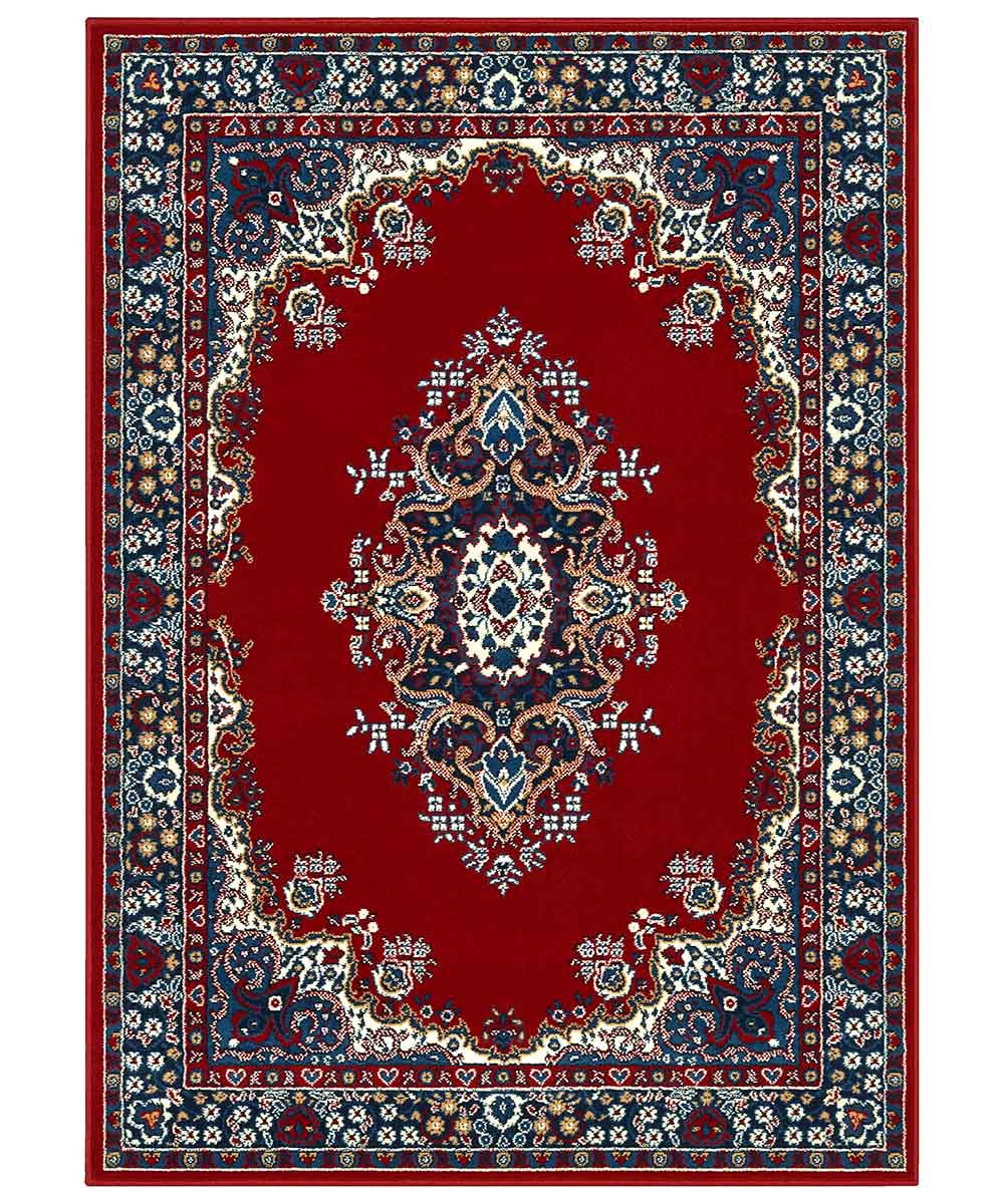 Tappeto P6210 rosso cm.280x570 stile orientale persiano, economico resistente facile da pulire