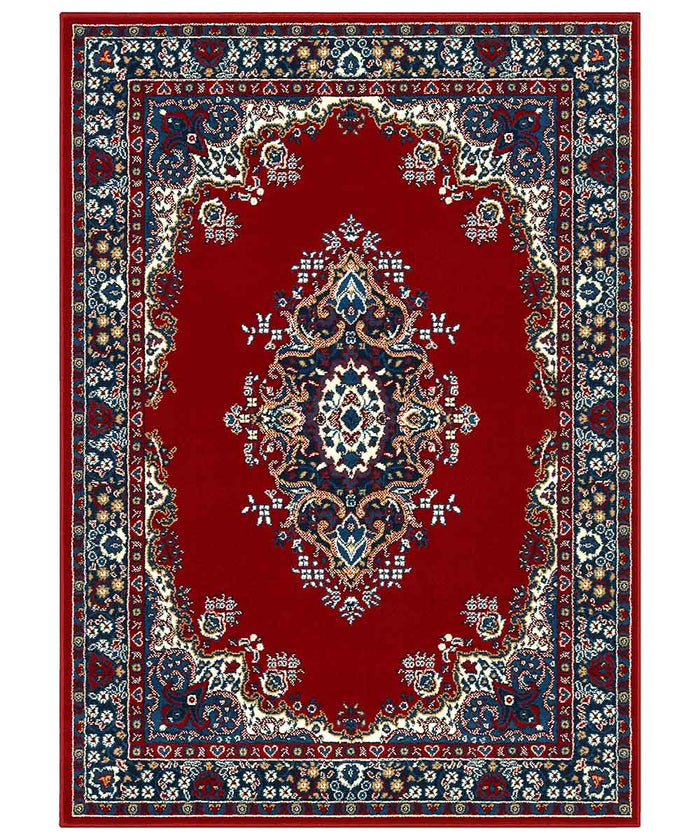 Tappeto P6210 rosso cm.280x570 stile orientale persiano, economico resistente facile da pulire