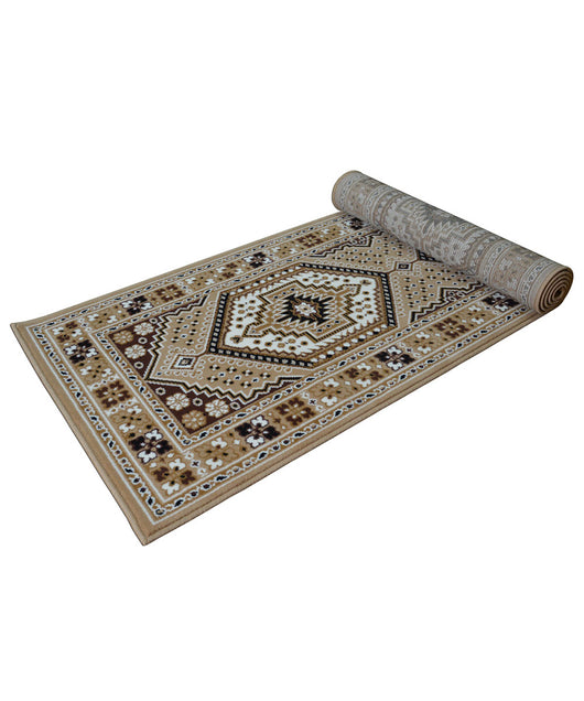 Passatoia corridoio motivo orientale persiano, tappeto classico corsia arredo casa ROYAL SHIRAZ 2065 BEIGE cm.100x200