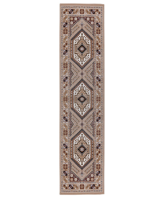 Passatoia corridoio motivo orientale persiano, tappeto classico corsia arredo casa ROYAL SHIRAZ 2065 BEIGE cm.100x200