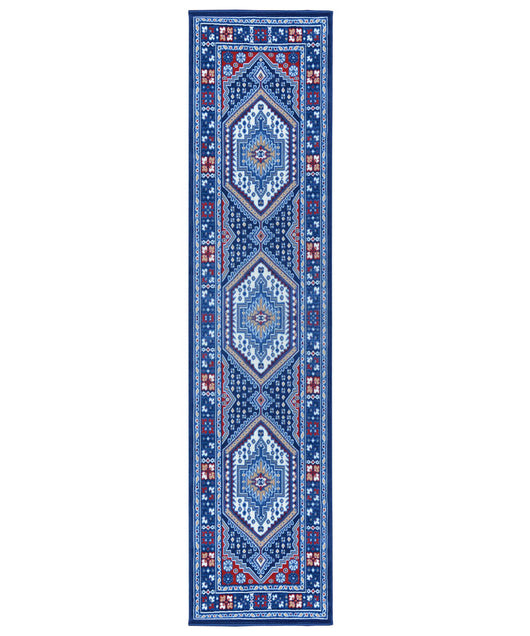 Passatoia corridoio motivo orientale persiano, tappeto classico corsia arredo casa ROYAL SHIRAZ 2065 BLU cm.70x400