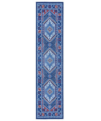 Passatoia corridoio motivo orientale persiano, tappeto classico corsia arredo casa ROYAL SHIRAZ 2065 BLU cm.100x240