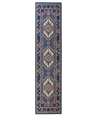 Passatoia corridoio motivo orientale persiano, tappeto classico corsia arredo casa ROYAL SHIRAZ 2065 AZZURRO cm.100x400