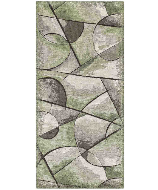 Tappeto moderno UNIVERSO VERDE astratto quadro arte contemporanea, tappetino bagno multiuso lavabile in lavatrice e anti-scivolo cm.55x80