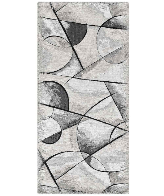 Tappeto moderno UNIVERSO GRIGIO astratto quadro arte contemporanea, tappetino bagno multiuso lavabile in lavatrice e anti-scivolo cm.55x80