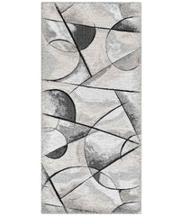 Tappeto moderno UNIVERSO GRIGIO astratto quadro arte contemporanea, passatoia cucina multiuso lavabile in lavatrice e anti-scivolo cm.55x240
