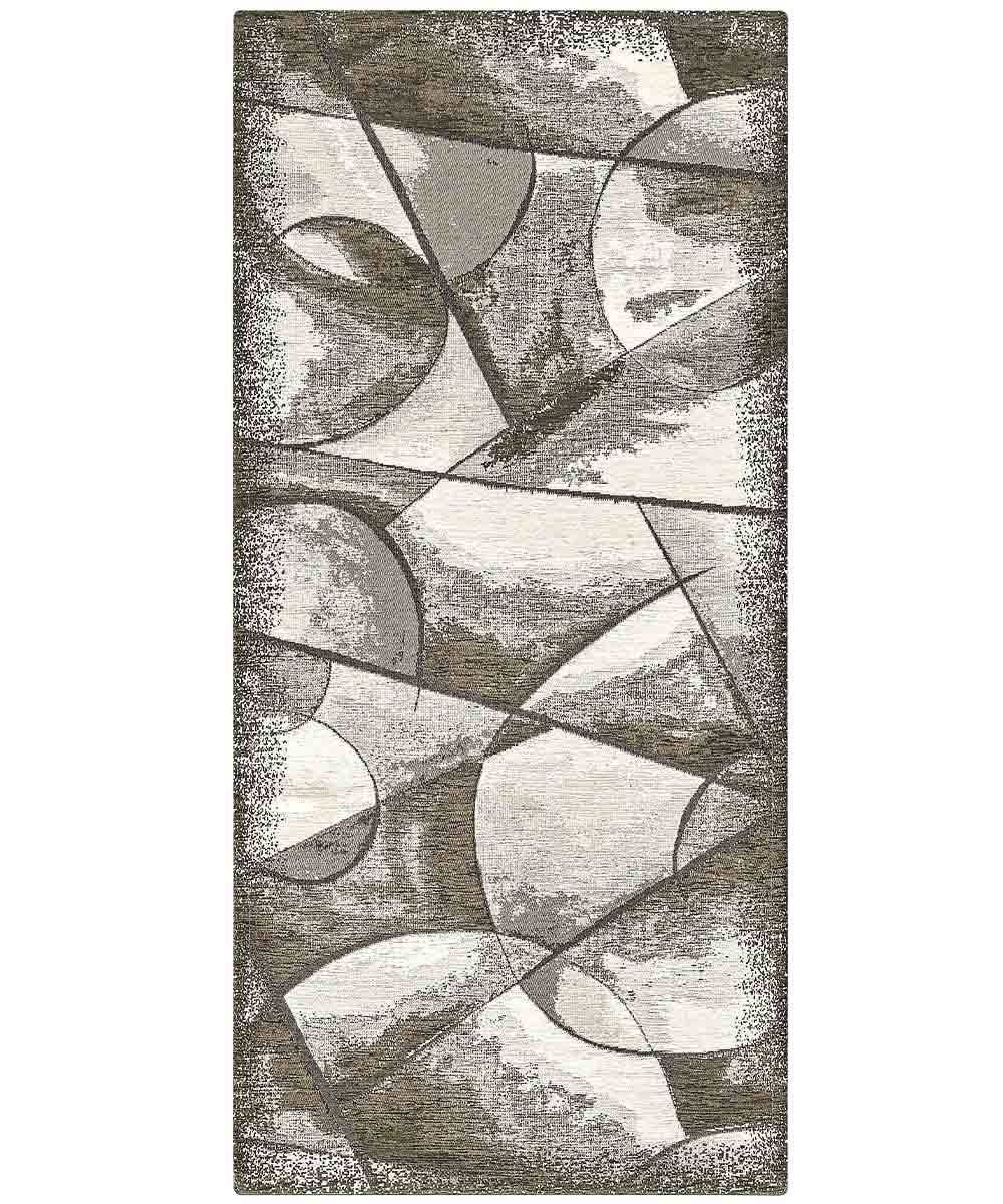 Tappeto moderno UNIVERSO FANGO astratto quadro arte contemporanea, passatoia cucina multiuso lavabile in lavatrice e anti-scivolo cm.55x190