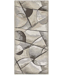 Tappeto moderno UNIVERSO TORTORA astratto quadro arte contemporanea, tappetino bagno multiuso lavabile in lavatrice e anti-scivolo cm.55x80