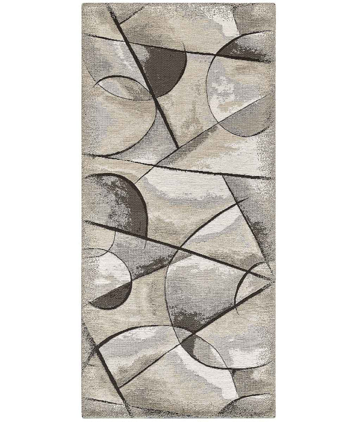 Tappeto moderno UNIVERSO TORTORA astratto quadro arte contemporanea, tappetino bagno multiuso lavabile in lavatrice e anti-scivolo cm.55x80