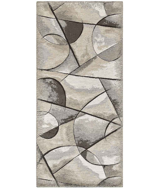 Tappeto moderno UNIVERSO TORTORA astratto quadro arte contemporanea, passatoia cucina multiuso lavabile in lavatrice e anti-scivolo cm.55x190