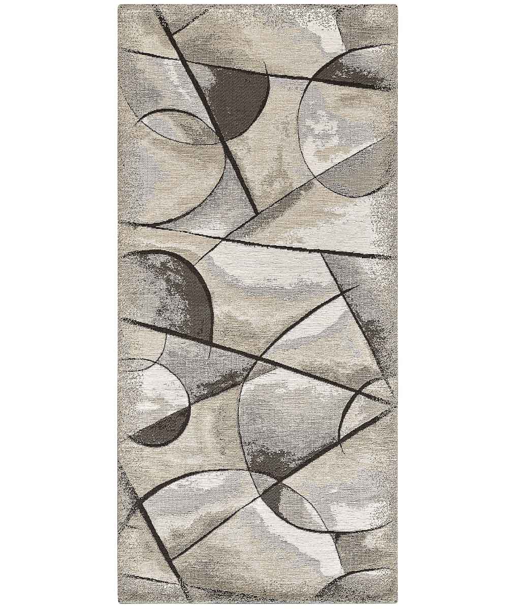 Tappeto moderno UNIVERSO TORTORA astratto quadro arte contemporanea, passatoia cucina multiuso lavabile in lavatrice e anti-scivolo cm.55x280