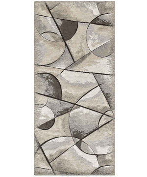 Tappeto moderno UNIVERSO TORTORA astratto quadro arte contemporanea, passatoia cucina multiuso lavabile in lavatrice e anti-scivolo cm.55x115