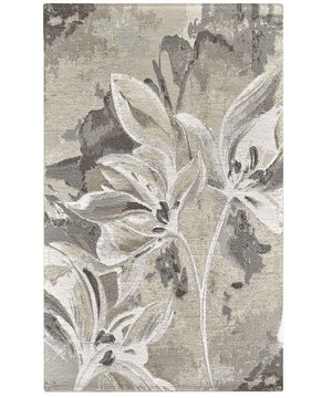 Tappeto Arredo VANILLA TORTORA salotto soggiorno camera, disegno fiori vaniglia motivo floreale, multiuso lavabile antiscivolo cm.140x200