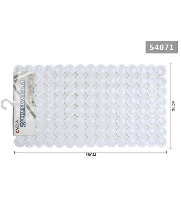 Tappeto Antiscivolo Cerchi Bianco Vasca Doccia Rettangolare Bagno 38x68cm 54071         