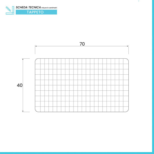 Tappeto Antiscivolo In PVC Per Doccia Mosaico Tortora 40x70 Cm