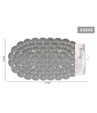 Tappeto Antiscivolo Ovale Con Conchiglie Grigio Vasca Bagno Doccia 67x37cm 54040         