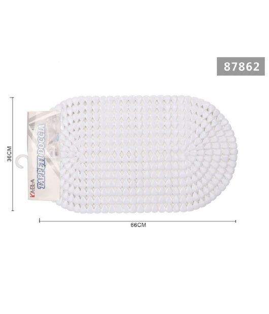Tappeto Antiscivolo Ovale Diamante Bianco Per Vasca Bagno Doccia 36 X 66cm 87862         