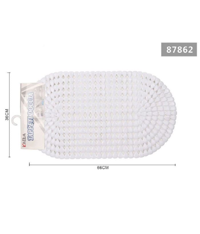 Tappeto Antiscivolo Ovale Diamante Bianco Per Vasca Bagno Doccia 36 X 66cm 87862         