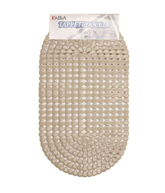 Tappeto Antiscivolo Ovale Diamante Cachi Per Vasca Bagno Doccia 36 X 66 Cm 87860         