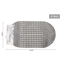 Tappeto Antiscivolo Ovale Diamante Grigio Per Vasca Bagno Doccia 36 X 66cm 87861         