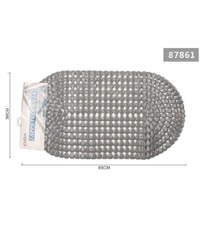 Tappeto Antiscivolo Ovale Diamante Grigio Per Vasca Bagno Doccia 36 X 66cm 87861         