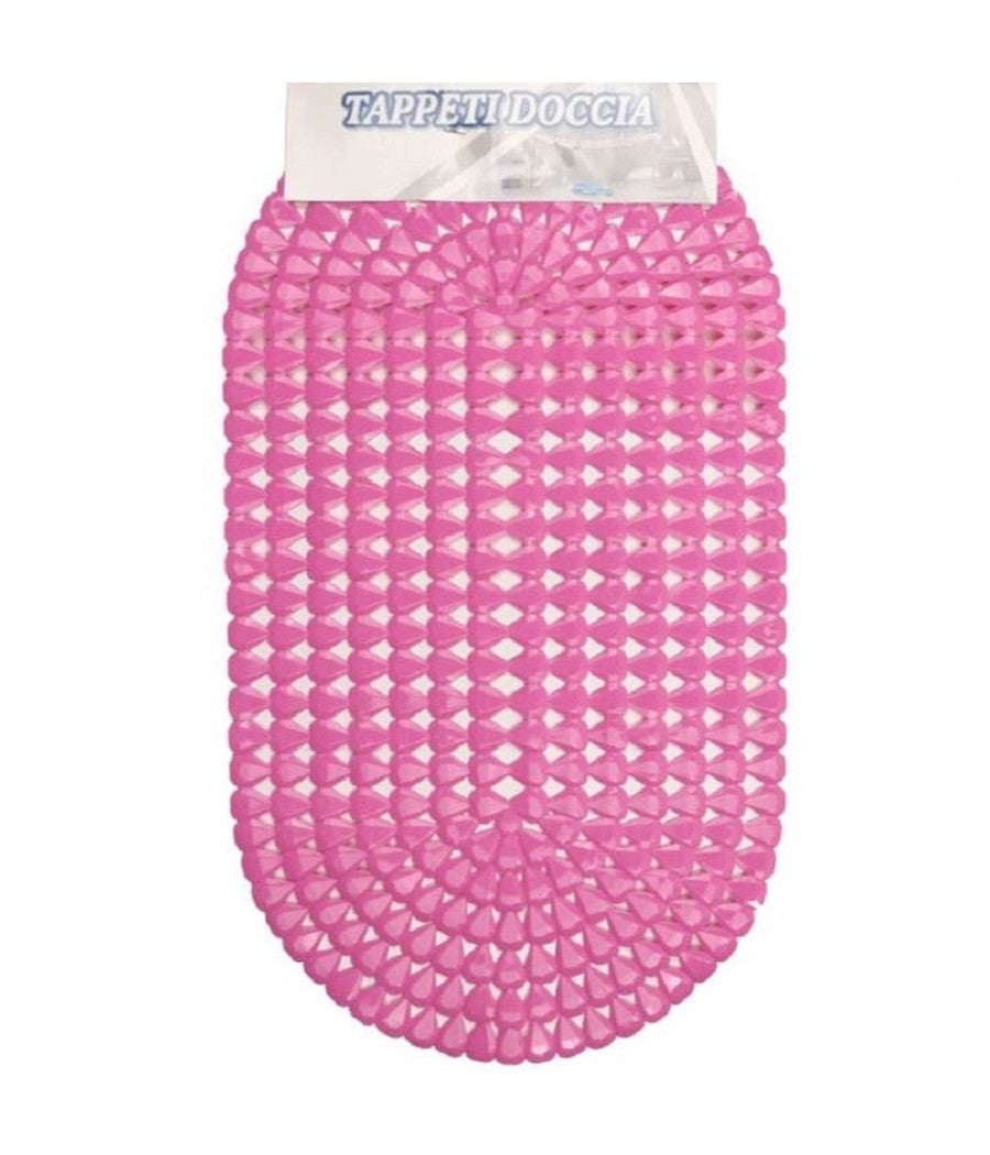 Tappeto Antiscivolo Ovale Diamante Rosa Per Vasca Bagno Doccia 36 X 66 Cm 87864         