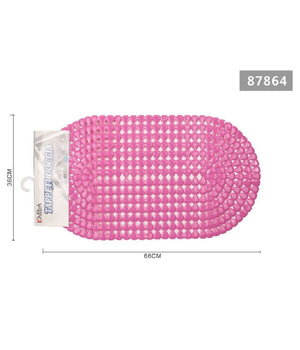 Tappeto Antiscivolo Ovale Diamante Rosa Per Vasca Bagno Doccia 36 X 66 Cm 87864         