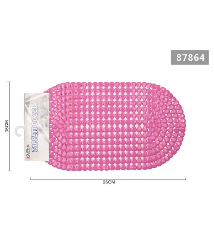 Tappeto Antiscivolo Ovale Diamante Rosa Per Vasca Bagno Doccia 36 X 66 Cm 87864         