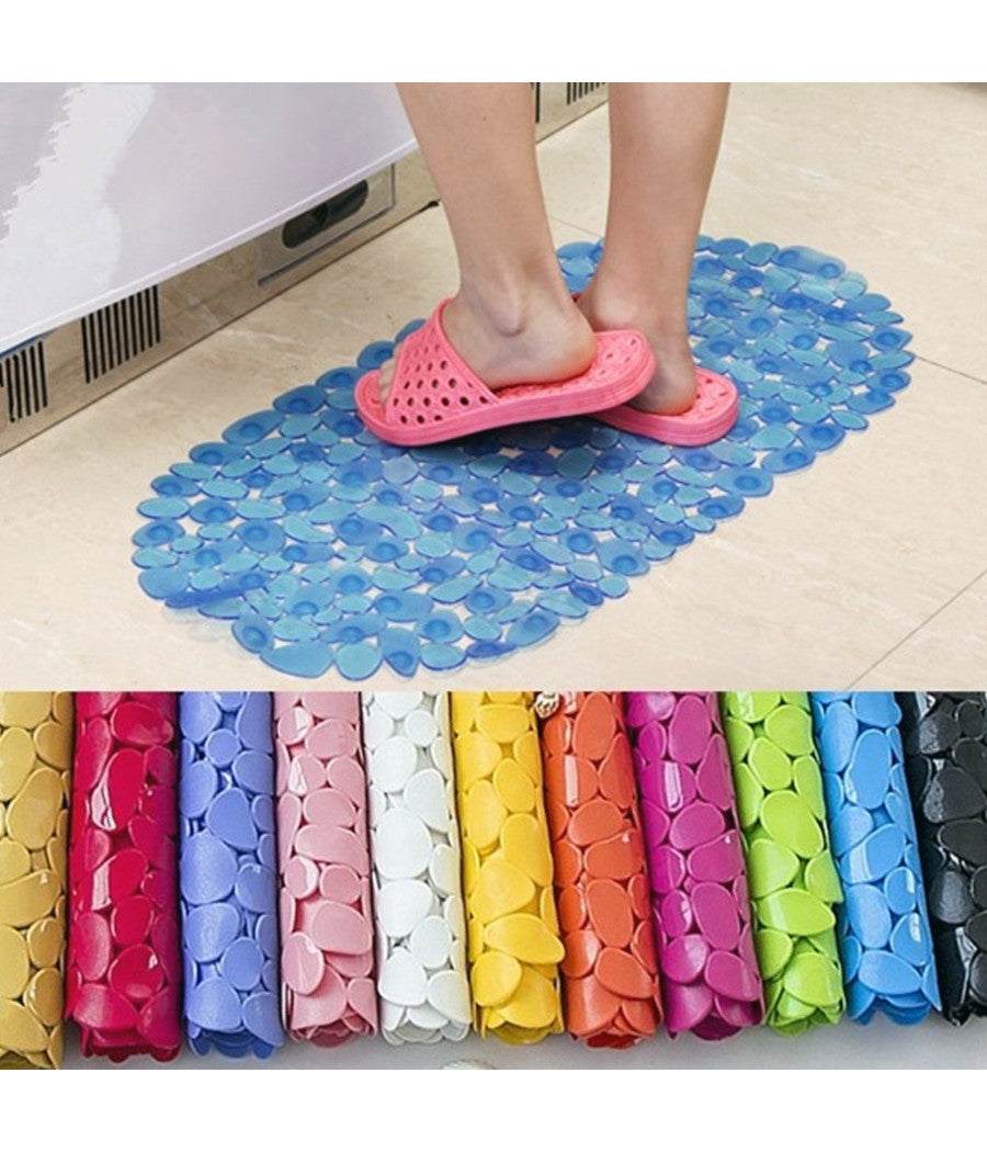 Tappeto Antiscivolo Per Vasca Doccia Con Pietre E Sassi Gommate 36 X 70 Cm         
