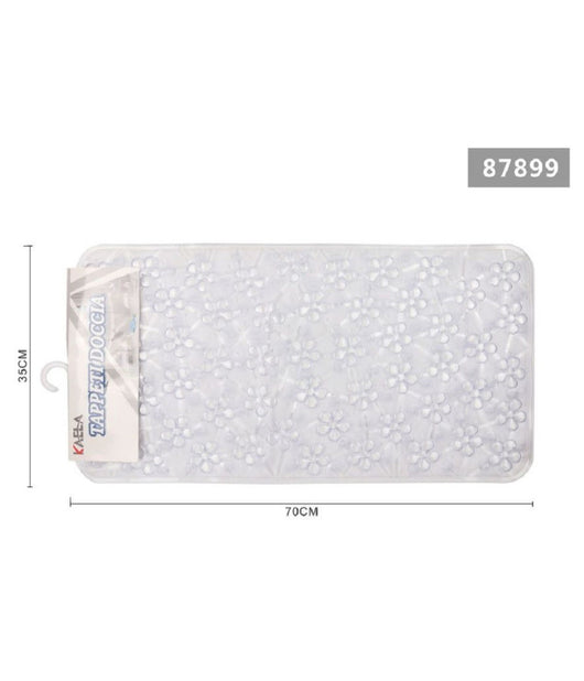 Tappeto Antiscivolo Rettangolare Bagno Vasca Doccia Loto Bianco 36 X 70 Cm 87899         