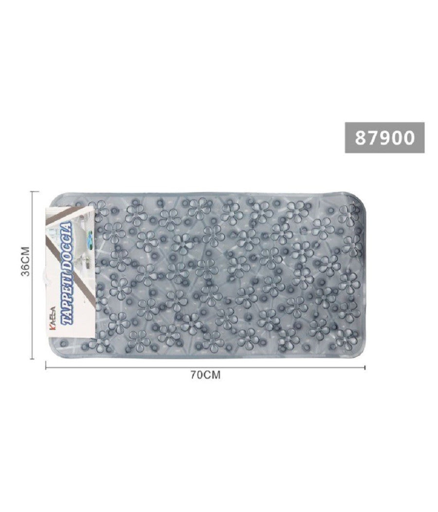 Tappeto Antiscivolo Rettangolare Bagno Vasca Doccia Loto Grigio 36 X 70 Cm 87900         