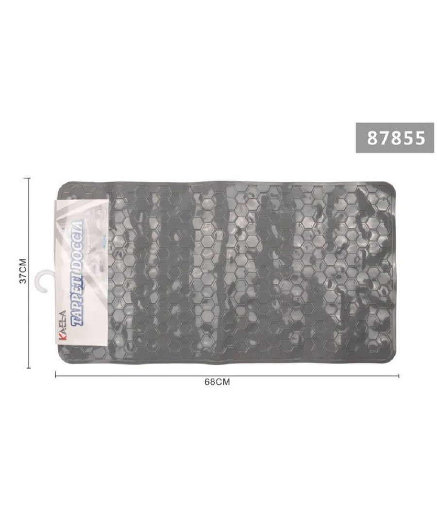 Tappeto Antiscivolo Rettangolare Per Bagno Doccia Nido Ape Grigio 37x68cm 87855         