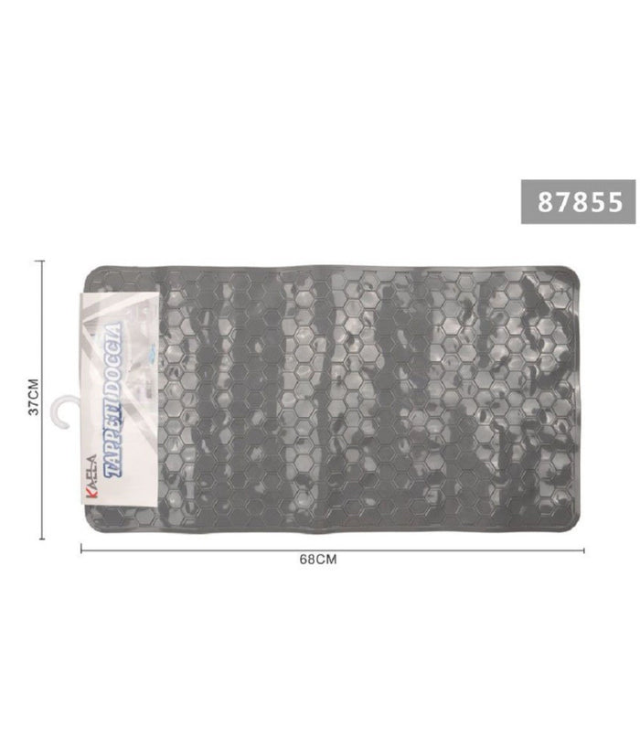 Tappeto Antiscivolo Rettangolare Per Bagno Doccia Nido Ape Grigio 37x68cm 87855         