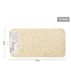 Tappeto Antiscivolo Rettangolare Per Bagno Vasca Doccia Loto Crema 35x70cm 87898         