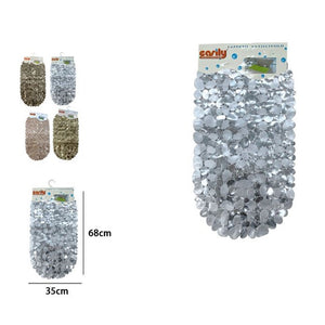 Trade Shop - Tappeto Antiscivolo Tappetino Design Sassolini Per Vasca Bagno Doccia 68x35cm 59310         